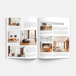 A professional and minimalist layout for an interior design catalogue, featuring clean lines and a cohesive design theme