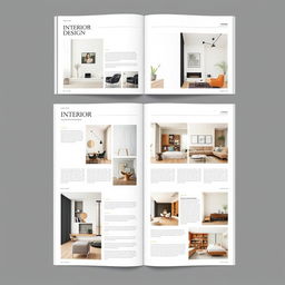 A professional and minimalist layout for an interior design catalogue, featuring clean lines and a cohesive design theme