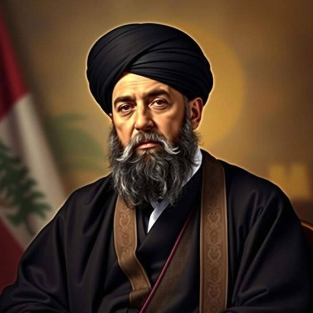 A dignified portrait of Musa al-Sadr, a prominent Lebanese religious and political leader