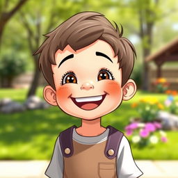 A joyful and lively portrait of a young boy, embodying the spirit of youth and playfulness