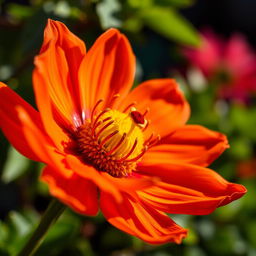 A vibrant and detailed close-up of a delicate flower, showcasing its intricate petals and rich colors