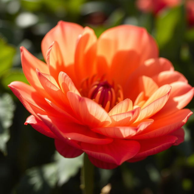 A vibrant and detailed close-up of a delicate flower, showcasing its intricate petals and rich colors