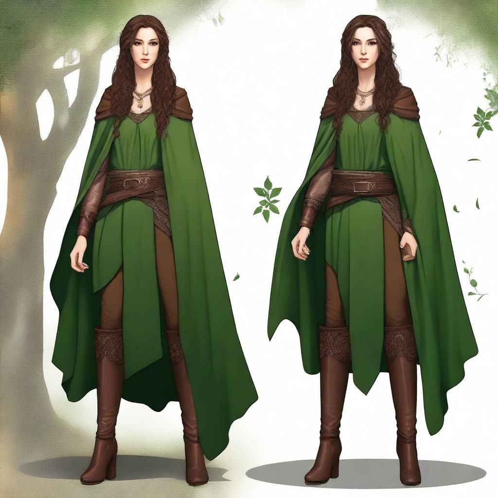 A high quality digital art image of a tall and slim female half-elf