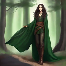 A high quality digital art image of a tall and slim female half-elf