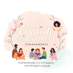 Aesthetic book cover design for an educational text titled 'Enhanced English Engagements'