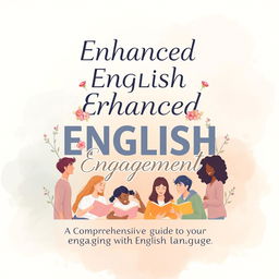 Aesthetic book cover design for an educational text titled 'Enhanced English Engagements'