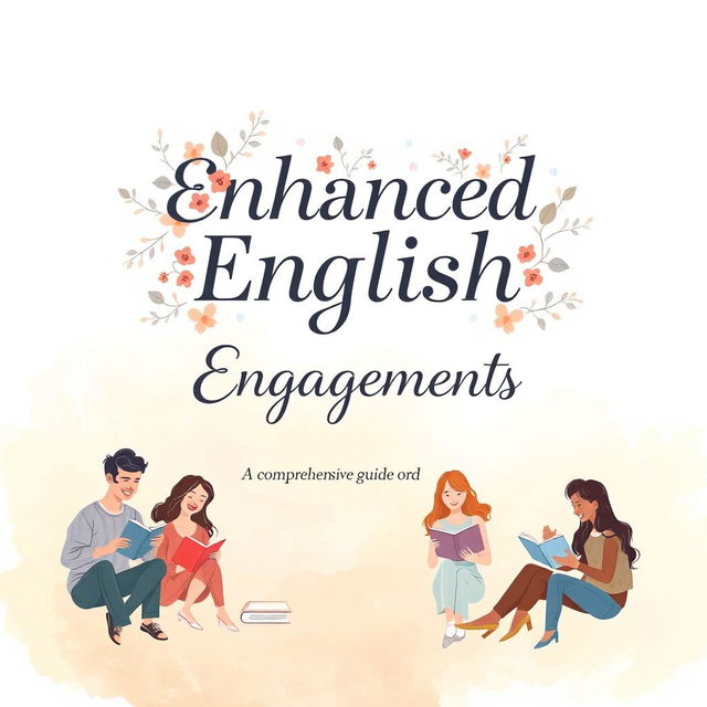 Aesthetic book cover design for an educational text titled 'Enhanced English Engagements'