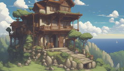 A high-quality digital art piece that combines SNES-era JRPG pixel art with Studio Ghibli's distinctive style