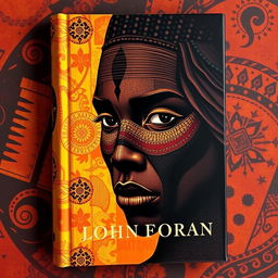 A striking and powerful book cover featuring a stylized black face, artfully rendered with intricate patterns and textures that celebrate African heritage