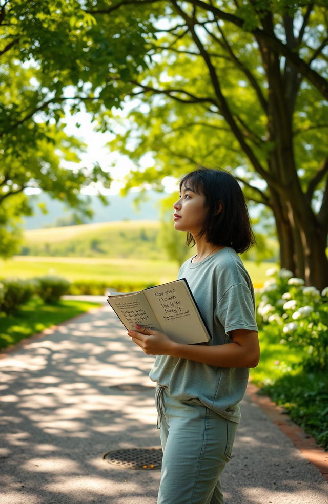A serene and reflective scene capturing the essence of daily life philosophy