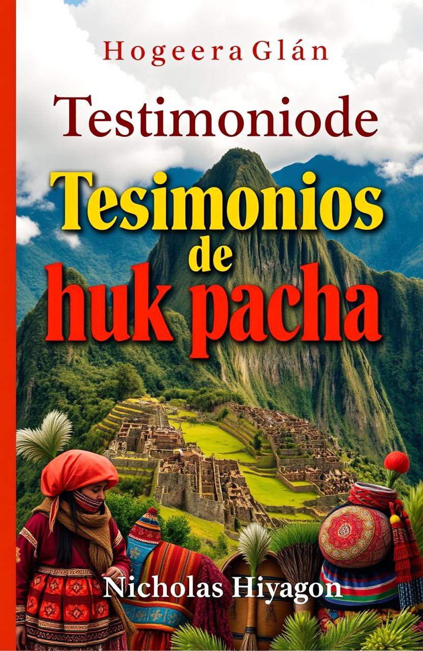 A vibrant and detailed book cover design showcasing the Peruvian highlands (serranía peruana) and its rich traditions