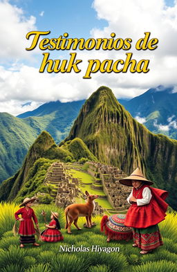 A vibrant and detailed book cover design showcasing the Peruvian highlands (serranía peruana) and its rich traditions