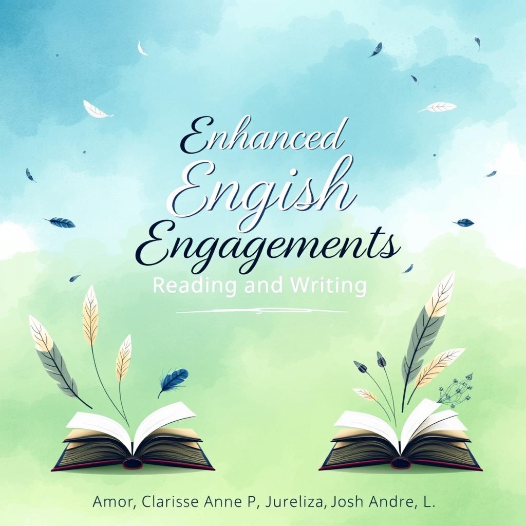 Aesthetic educational book cover for 'Enhanced English Engagements: Reading and Writing'