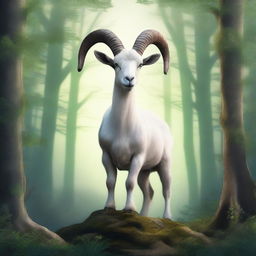 A high-quality digital art depicting a mythical creature, half-human, half-goat