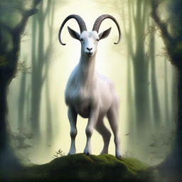 A high-quality digital art depicting a mythical creature, half-human, half-goat