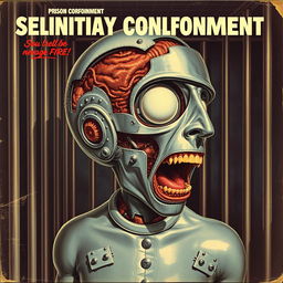 A vintage 1950s album cover depicting a solitary confinement cell within a prison environment