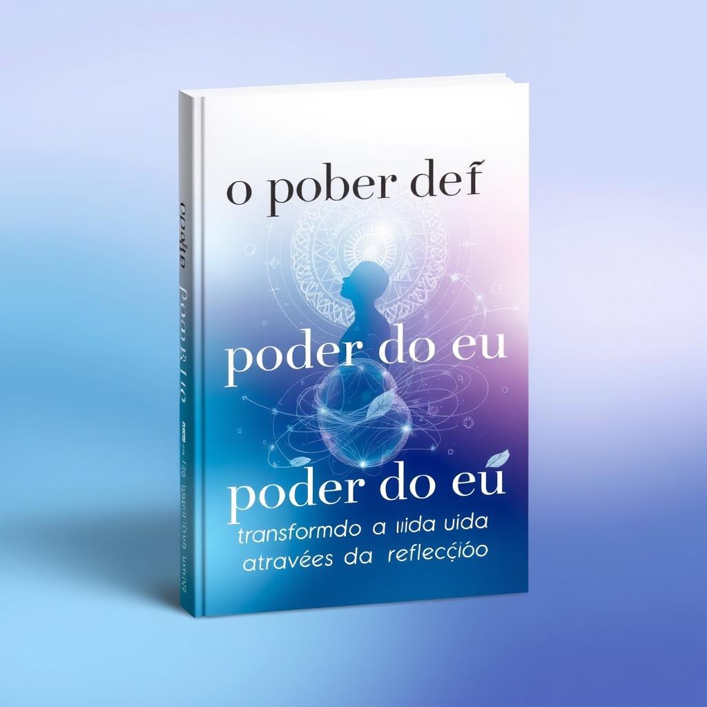 A captivating book cover for 'O poder do eu - transformando a vida através da reflexão', featuring an abstract design that symbolizes self-discovery and transformation