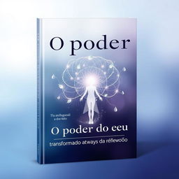 A captivating book cover for 'O poder do eu - transformando a vida através da reflexão', featuring an abstract design that symbolizes self-discovery and transformation