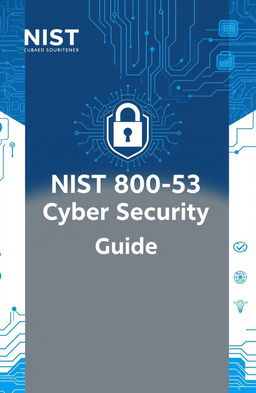 A detailed and visually appealing cover page for a professional document titled 'NIST 800-53 Cyber Security Guide'