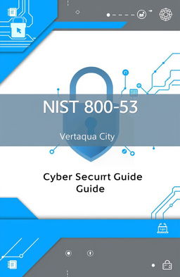 A detailed and visually appealing cover page for a professional document titled 'NIST 800-53 Cyber Security Guide'