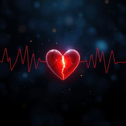 An artistic representation of a broken heartbeat, depicted through a visual metaphor