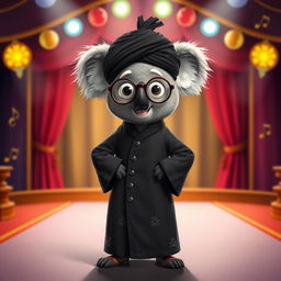 A playful interpretation of Buster Moon, the koala character from 'Sing', dressed in traditional Ayatollah attire