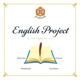 A project file cover page for an English class project at St