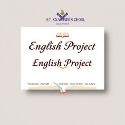 A project file cover page for an English class project at St