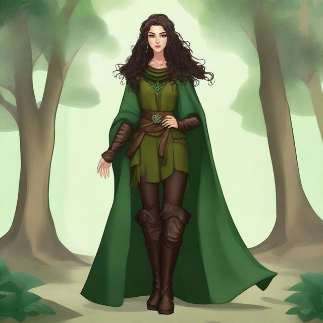 This is a high-quality digital art image of a female druid