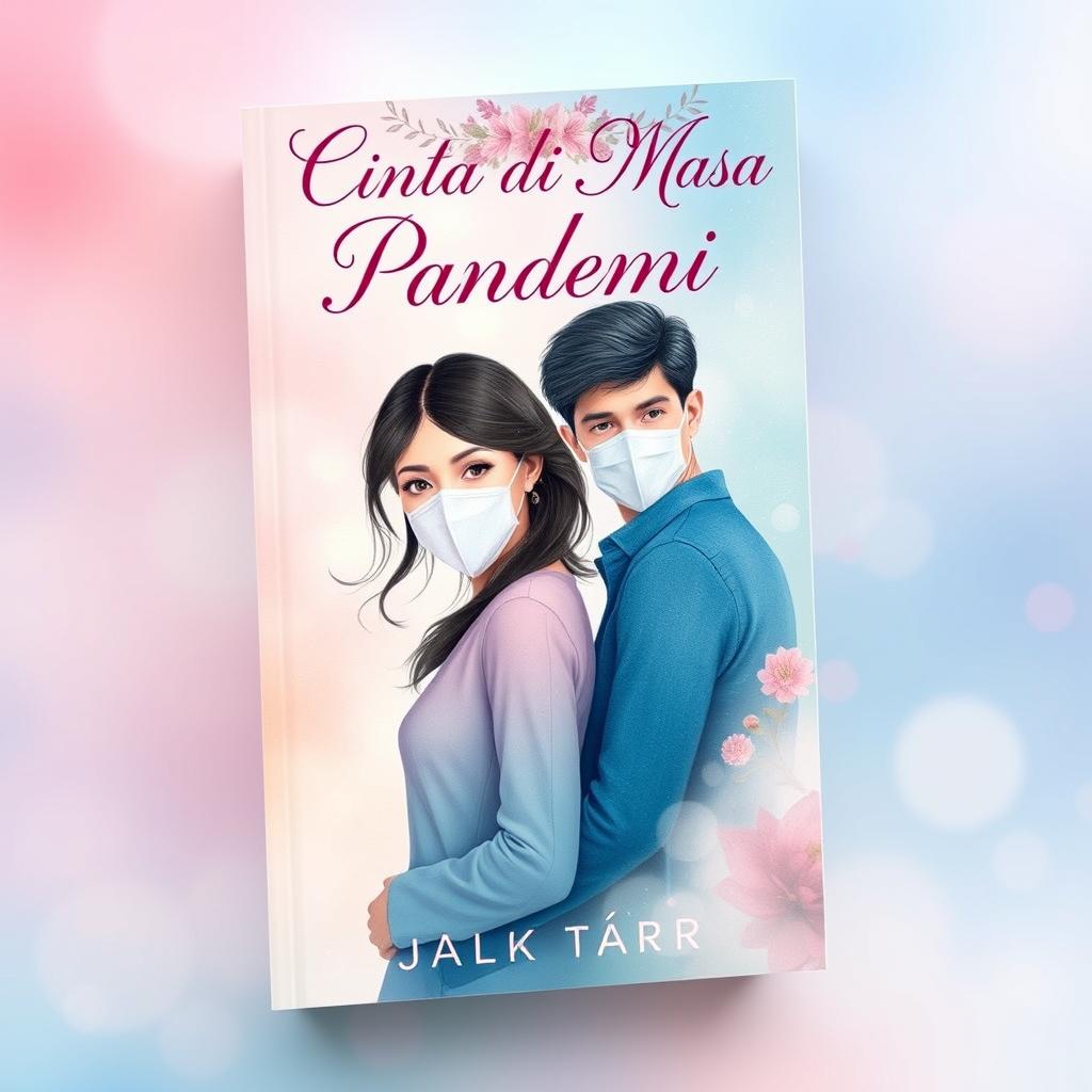 A beautiful and artistic book cover for a romance novel set during a pandemic