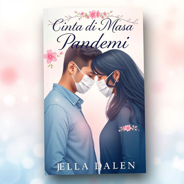 A beautiful and artistic book cover for a romance novel set during a pandemic