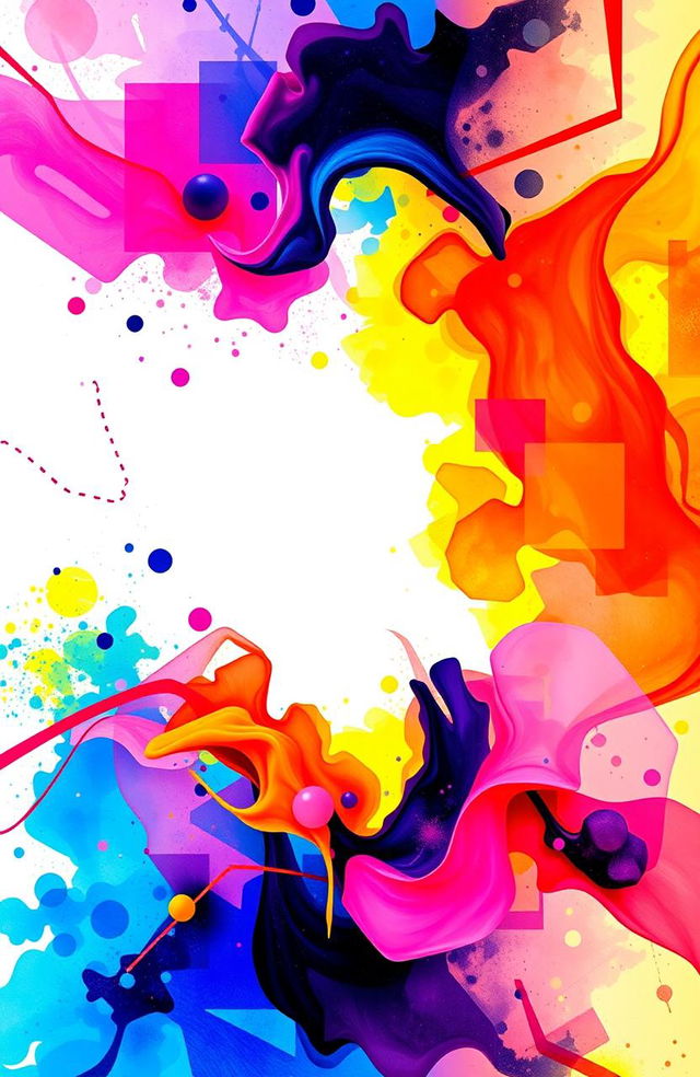 A customizable A4 size cover page design featuring a vibrant and colorful abstract background