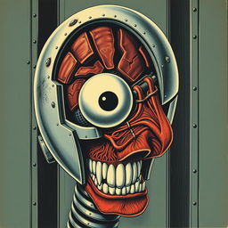 A 1950s album cover illustration featuring a solitary confinement cell within a prison