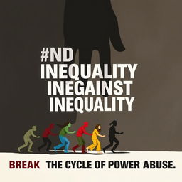 A thought-provoking poster about inequality and the abuse of power, featuring a powerful visual metaphor