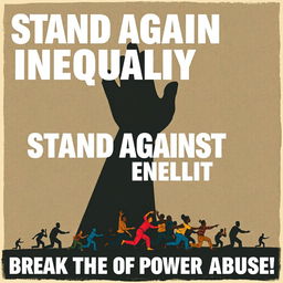 A thought-provoking poster about inequality and the abuse of power, featuring a powerful visual metaphor