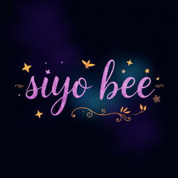 A beautiful logo featuring the handwritten text 'siyo bee' in a whimsical style, capturing the essence of a fantasy world