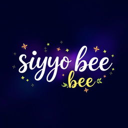 A beautiful logo featuring the handwritten text 'siyo bee' in a whimsical style, capturing the essence of a fantasy world