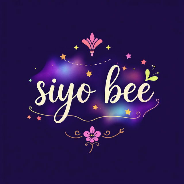 A beautiful logo featuring the handwritten text 'siyo bee' in a whimsical style, capturing the essence of a fantasy world