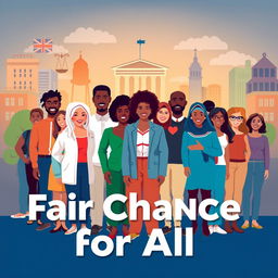 A powerful and inspiring visual representation of the slogan "Fair Chance for All"