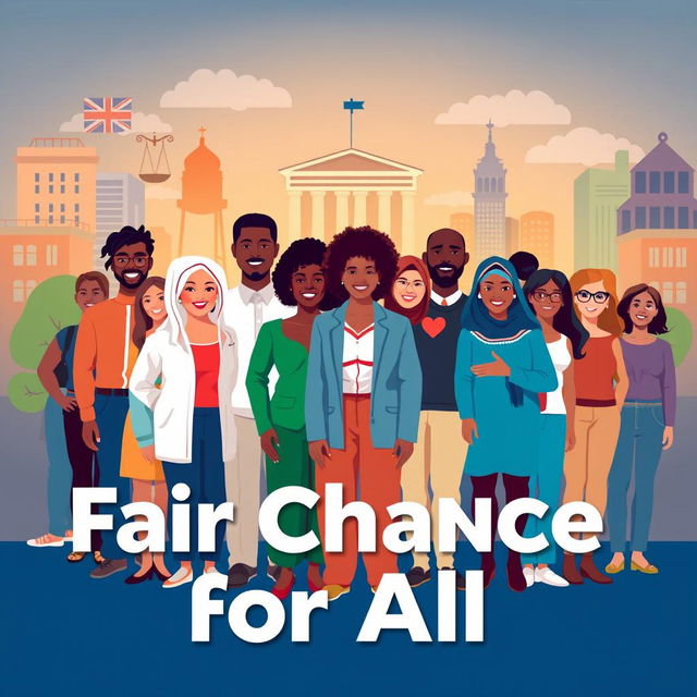 A powerful and inspiring visual representation of the slogan "Fair Chance for All"