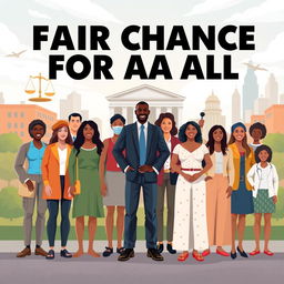 A powerful and inspiring visual representation of the slogan "Fair Chance for All"