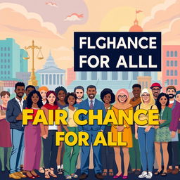 A powerful and inspiring visual representation of the slogan "Fair Chance for All"