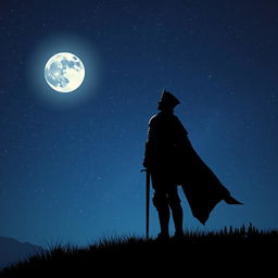 A silhouette of a female knight in shining armor, her sword sheathed at her side, standing confidently beside a Prince dressed in regal attire