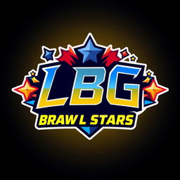 A modern and bold esports team logo for the team named 'LBG' inspired by the game Brawl Stars