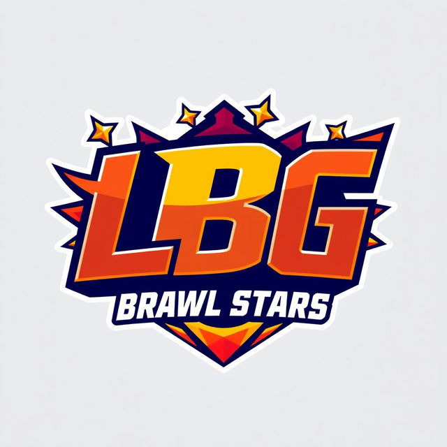 A modern and bold esports team logo for the team named 'LBG' inspired by the game Brawl Stars