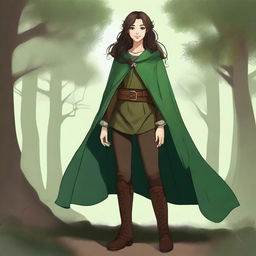 A high-definition digital art image depicts a teenage female druid with a radiant smile