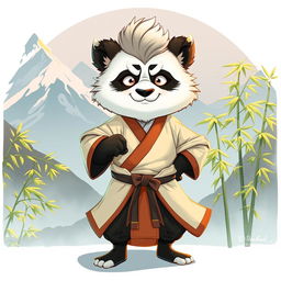 A masterful illustration of a wise martial arts master reminiscent of Master Shifu from Kung Fu Panda, showcasing intricate details in his fur, wise eyes, and traditional martial arts attire