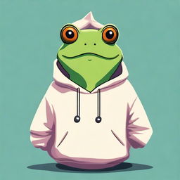 A high-quality digital art piece showcasing a frog in a sweatshirt