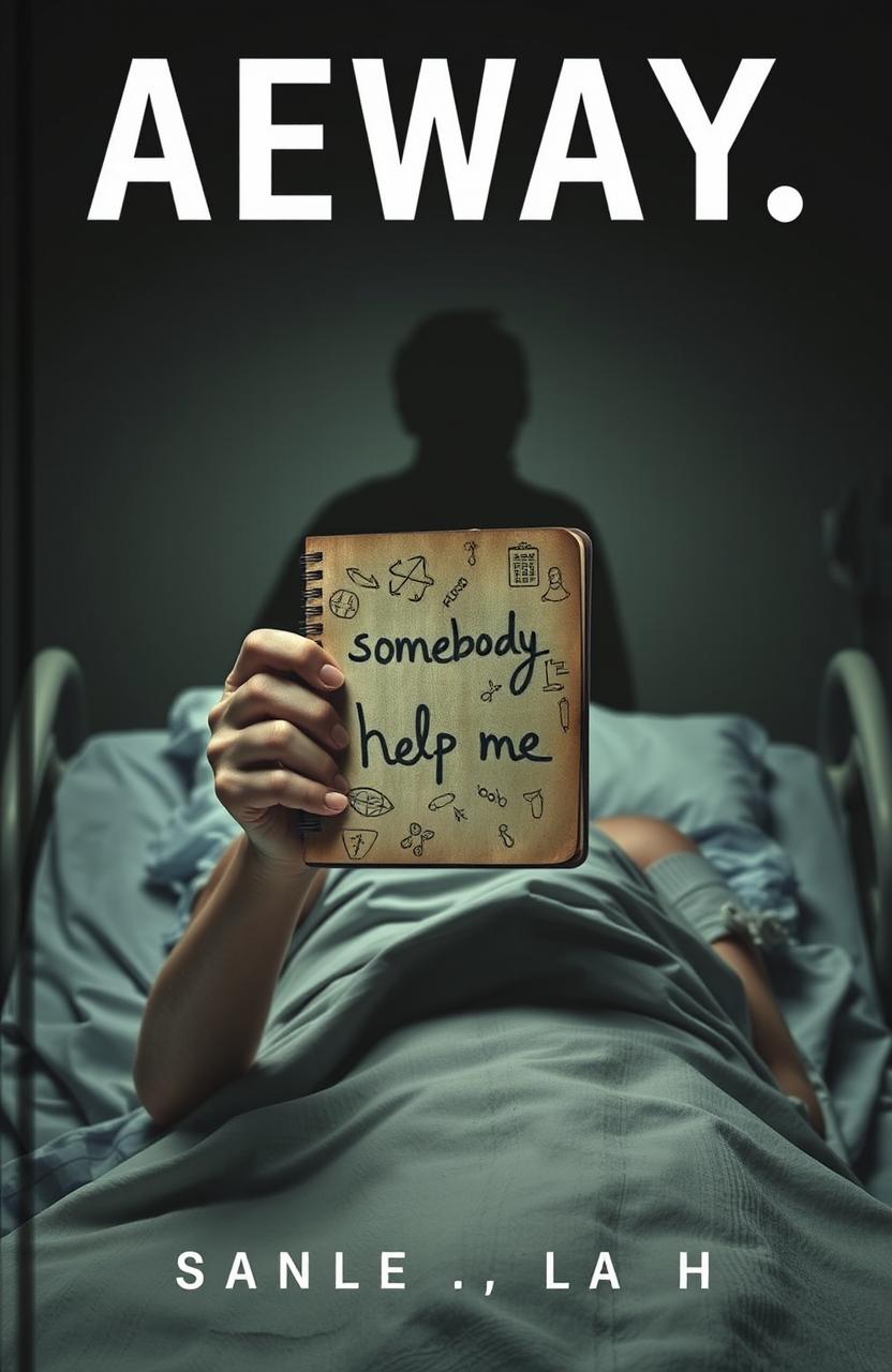 A book cover featuring a patient lying on a hospital bed at night in a dimly lit room