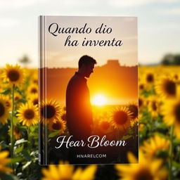 A captivating book cover that depicts the silhouette of a man standing in a vibrant sunflower field